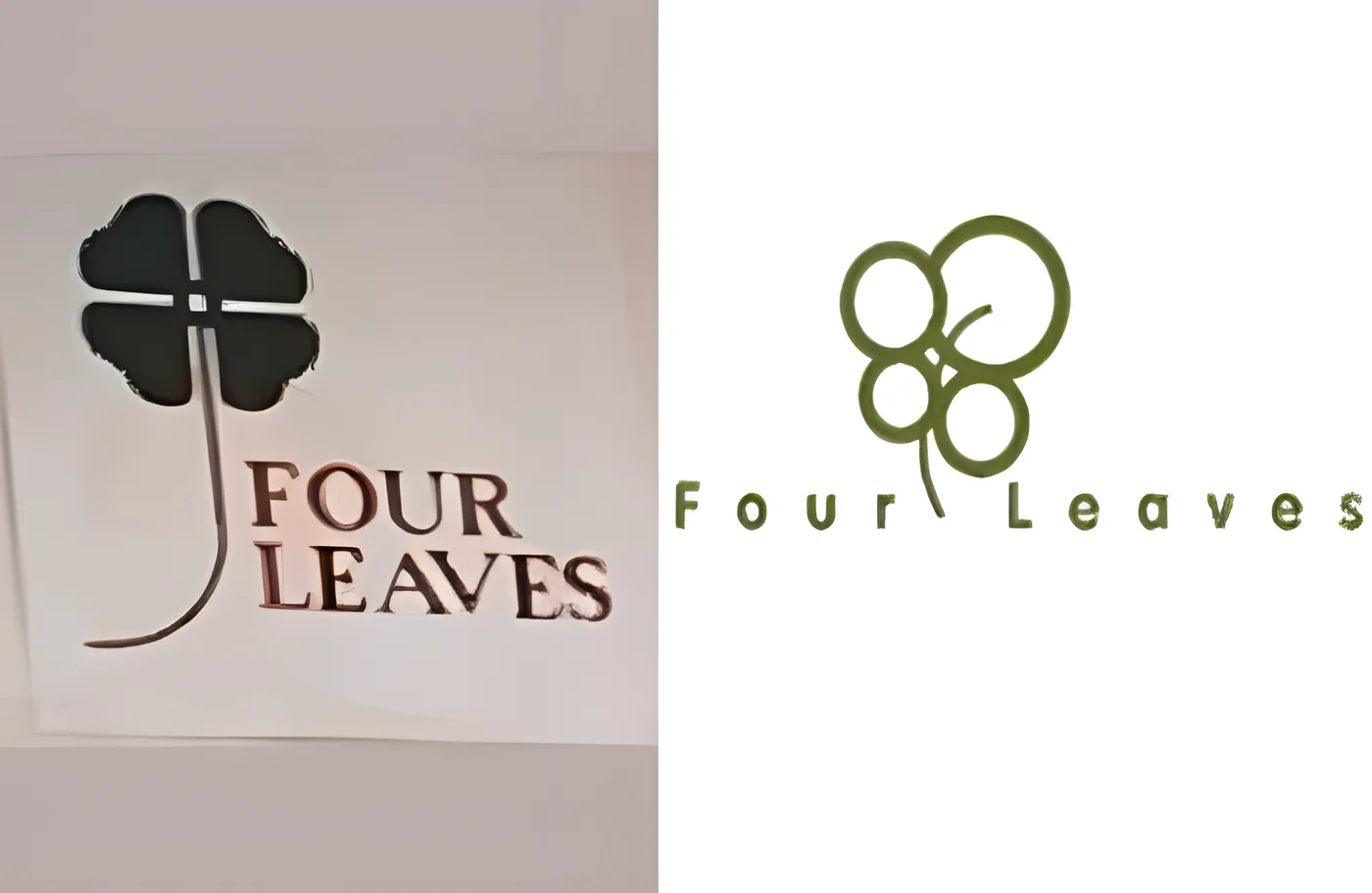 The old and new Four Leaves logos side by side